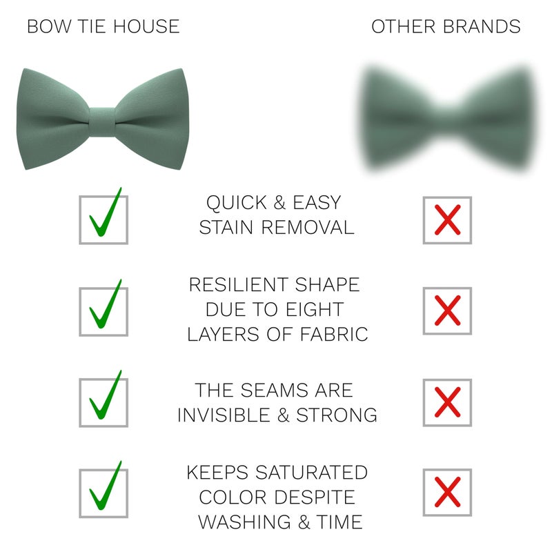 Bow Tie House Men's Classic Pre-Tied Bow Tie Formal Solid Tuxedo (Large, Green Fern) - Image 3